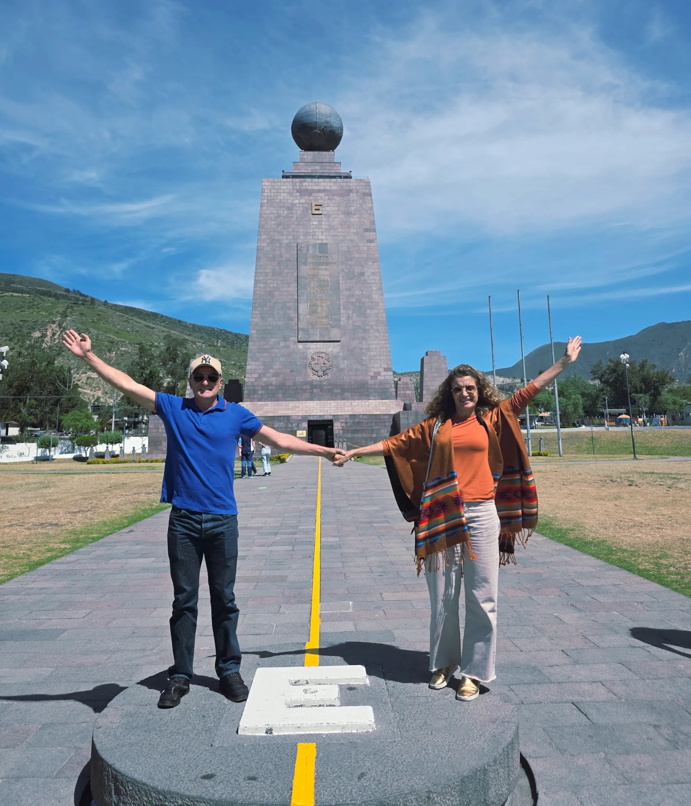 Equator monument in the Ecuadorian Andes